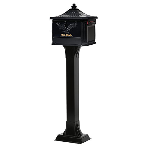 Gibraltar Mailboxes Callaway Cast Aluminum Black, Adjustable Mailbox