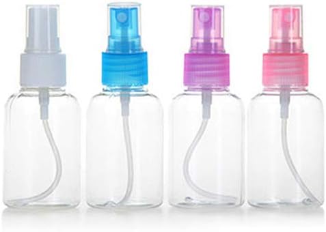 balloonbobo 5 Pack Portable Refillable Plastic Fine Mist Perfume Liquid Toner Spray Bottle Transparent Empty Bottle Cosmetic Travel Small Bottles 1.7oz Transparent