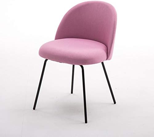 Simple Chair, Makeup Chair, Light Dining Chair, Home Bedroom Nail Stool, 46×46×78cm Pink