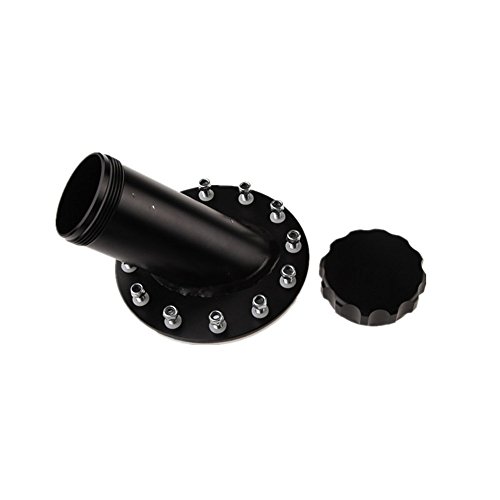 AdlerSpeed Billet Fuel Cell Fast Fill Filler Neck 45 Degree 12Bolt Flange Aluminum Black - US Shipping