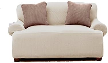 LoveSeat Cover, Stretchable, Beautiful Look, 2 Seat Pet Protector, Couch Slipcover, Le Benton - Ivory