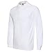 NeedBo Men's Long Sleeve Casual Solid Golf Polo Shirt (Large, White)