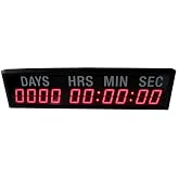 GOODRELIISH 2.3-inch 10 Digits with Red Color LED Timer Countdown/up Wall Mounted Clock with Days Hours Mins Secs