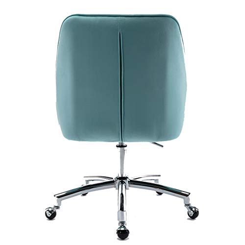 HOMEFUN Home Office Chair, Blue Cute Modern Desk Chair Velvet Tufted