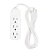 Epicord 15ft SPT-3 16/3 indoor extension cord White,[ETL Listed] 3-Outlet Power Strip 300V,15FT Extension Cord Wall Mount With 3 Prong Grounded For Entertainment Room,Living Room,Office