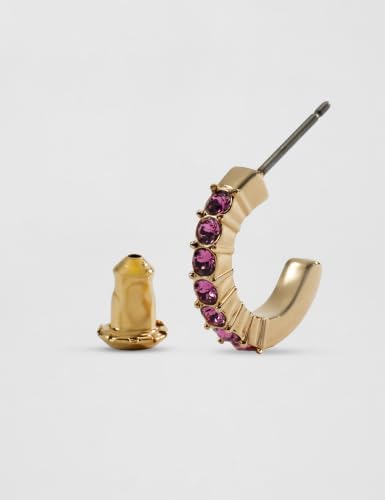 Mini Hoop Kreolen, Rundschliff, Rosa, Goldlegierungsschicht