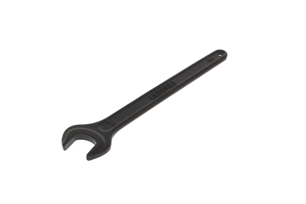 GEDORE Single Open-Ended Spanner 17 mm with Hanging Hole, High-Quality Vanadium Steel, Anti-Glare Look, Manganese Phosphated, According to DIN 894