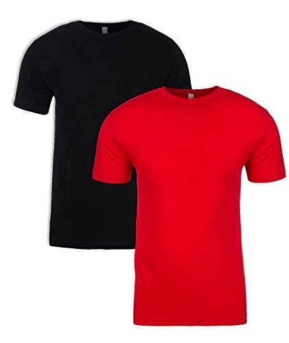 Next Level N6210 T-Shirt, Black + Red (2 Pack), XX-Large
