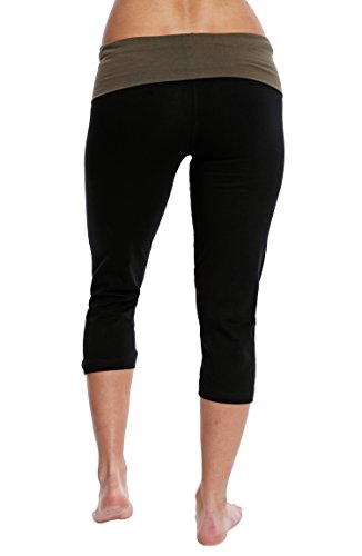 image for Nouveau Women's Workout Active Capri Yoga Pant with Contrasting Color 