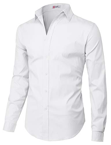 H2H Mens Dress Slim Fit Shirts Long 
