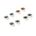 MagiDeal Oval Flat Back Plastic Eyes 6mm Iris for Porcelain or Reborn Dolls Making DIY Supplies Pack of 4 Pairs
