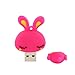 CHUYI Cute and Novelty Animal Series Rabbit Shape Design 32GB USB 2.0 Flash Drive Bunny Pen Drive Memory Stick Cartoon Thumb Drive Lovely Jump Drive Data Storage U Disk Gift (Pink)