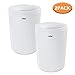 TOPSKY 2 Pack Trash Can, Small Garbage Can Round Wastebasket for Narrow Spaces at Home or Office, 2.3 Gallon (8L) Capacity, Matte Plastic, White