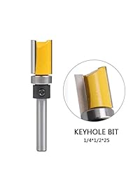 BUYGOO   Juego de brocas de fresado de 1 2" de diámetro con patrón de corte de descarga   Herramienta de fresado con rodamiento superior de madera con vástago de 1 4"   Pack de 4