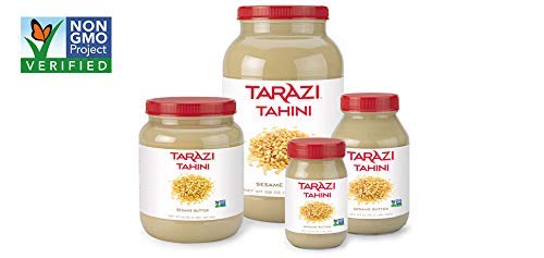 Tarazi All Natural Tahini | Non-GMO, All Natural, Made From 100% Premium Sesame Seeds, Made in California, Kosher | 8 Pound Jar