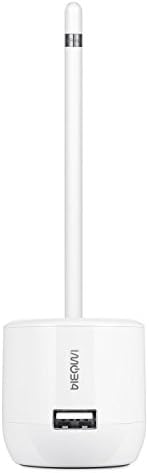 imobi4 Charging Adapter Stand with Apple Pencil Cap Holder / Nib Cover / Lightning Cable Adapter Apple Pencil Accessories for iPad Pro Pencil (White)