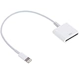 Lightning to 30-Pin Adapter 2 Pack, AKwor 8 Pin to 30 Pin Charging Cable Adapter Converter for Phone 7, 7 Plus, 6S, 6S Plug, 5S, 5C, ipad - White 20CM