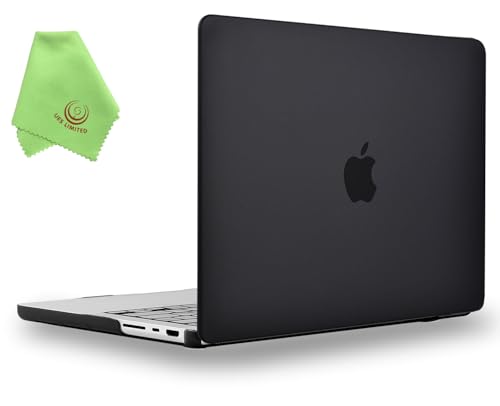 UESWILL Compatible with MacBook Pro 14 inch Case 2024 2023 2022 2021 Release with M1 M2 M3 M4 Pro/Max Chip & Touch ID, Matte Hard Shell Protective Cover, Black