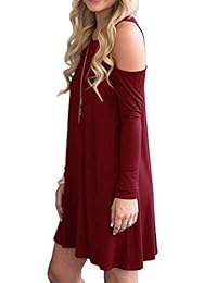 MOLERANI Vestido suelto con bolsillos y túnica con hombros descubiertos para mujer