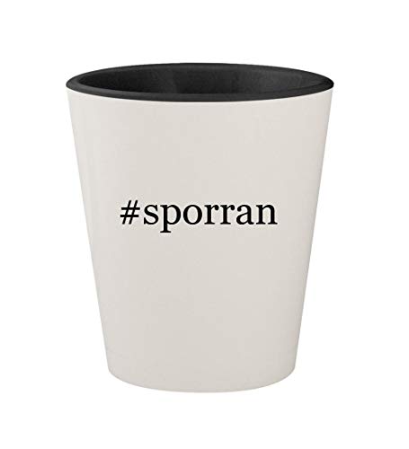 #sporran - Ceramic Hashtag White Outer & Black Inner 1.5oz Shot Glass