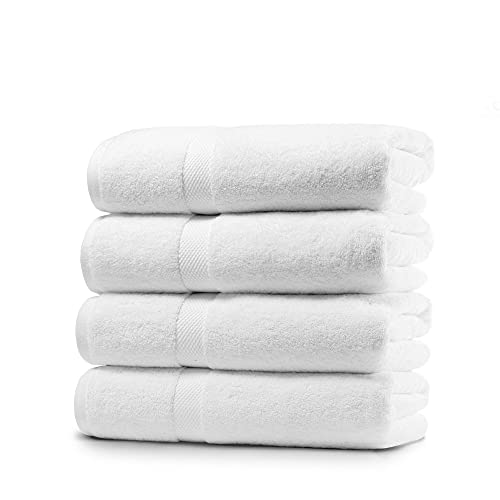 Villa Celestia 700 GSM White Bath Towel 100 Cotton Towels for Bathroom