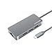 Letscom USB-C to USB 3.0 Portable Data Hub with Thunderbolt 3 to Network Adapter Ethernet Port and 3 USB 3.0 Ports, for Macbook Pro, XPS, Google Pixelbook and More Type C Devices, Grey