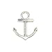 Pack of 50 mini Anchor Charms Pendant Clock Watch Wheel Gear for Crafting, Jewelry Making Accessory(50pcs Anchor silver)