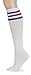 Leotruny Classic Triple Stripes Knee High Tube Socks 70s Clothes for Men Women