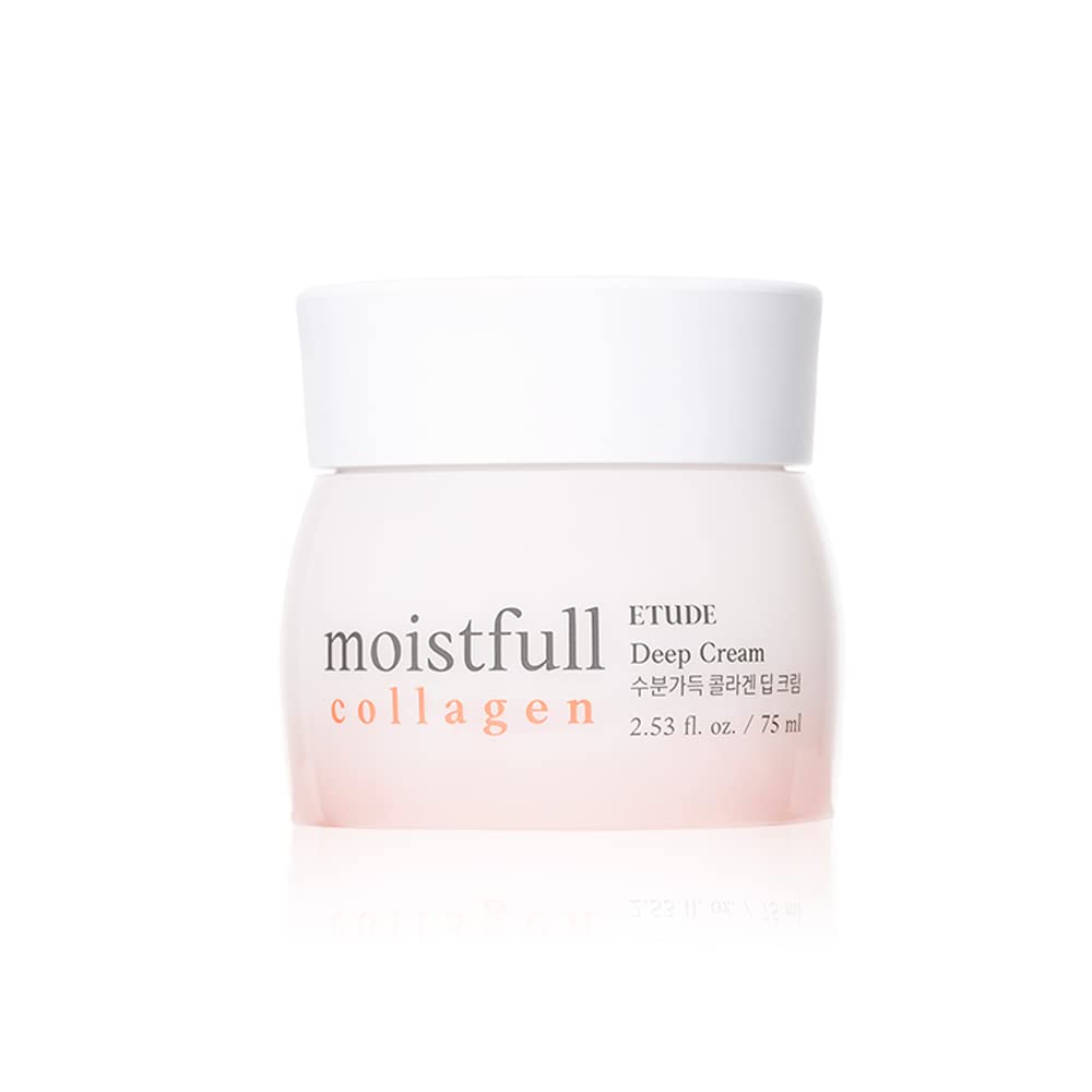 ETUDE Moistfull Collagen Deep Cream, Face Moisturizer, Super Collagen Water, Macadamia Seed Oil, Lupinus Albus Protein, Deep Moisturizing Cream, Korean Skin Care, Beauty (2.53 Fl Oz)