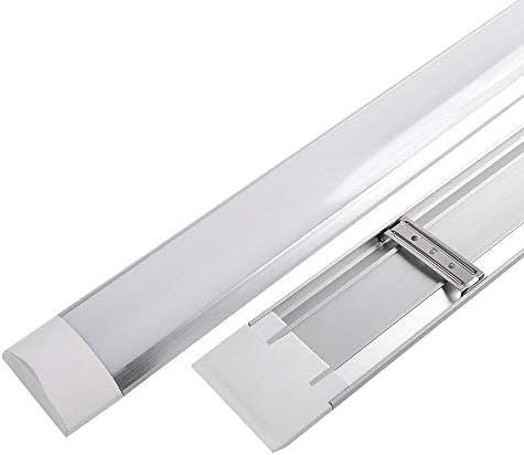 4X Bright 4FT 36w LED Batten Tube Linear Light Slim Ceiling Surface Mounted Daylight Wide 1200mm 120cm Low Energy Saving Bedroom Office Utility Strip Fitting 6000k