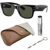 Ray-Ban RB0840SF MEGA WAYFARER LOW BRIDGE FIT Square Shaped Sunglasses for Men & Women with Official RAYBAN Eyewear Kit