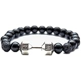 Purple design Unique Beaded Bracelet with Brazilian Lava Stone for Men