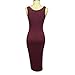 Usstore Women Dress Bandage Bodycon Party Cocktail Maxi Long Dresses (Asia S, Wine red)