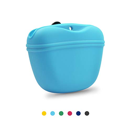 AUDWUD- Silicone Dog Treat Pouch - Clip on Portable Training Container - Convenient Magnetic Buckle Closing and Waist Clip - 100% FDA Certified Food Grade Silicone & BPA Free - Thumbnail 6