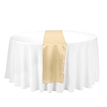 LinenTablecloth 14 x 108-Inch Satin Table Runner Gold