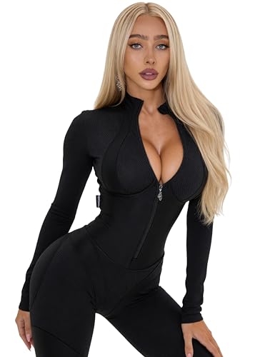 Bona Fide One Piece Workout Jumpsuits for Women - Athletic Romper Jumpsuit with Tummy Control and Butt Lifting for Yoga, Gym