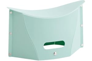 SWPATO Folding Portable Camping Hiking Stool with Handbag Function - Lightweight Collapsable Travel Chairs for BBQ, Library & Backpacking - Outdoor Ultralight Mini Step Stool Foldable(Light Bule Small)