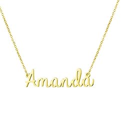 Awegift Personalized Name Necklace 18K Gold Plated