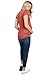 LaClef Doubled Layered Round Neck Ruched Maternity Nursing Breastfeeding Top (Large, Brick)