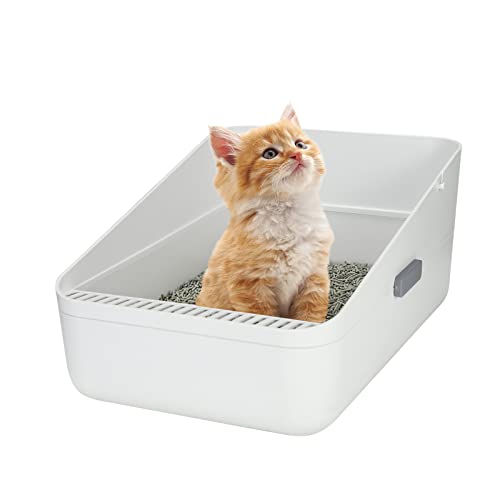 RIZZARI Enclosed Cat Litter Box,SemiOpen AntiSplashing Cat Litter Box