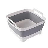 ddLUCK Dish Basin Collapsible with Drain Plug Carry
