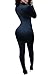 Aro Lora Women's Deep V Neck Long Sleeves Lace up Key Hole Front Club Jumpsuits XX-Large Black