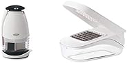 OXO Good Grips Chopper,White/Black & Vegetable and Onion Chopper with Easy Pour Ope