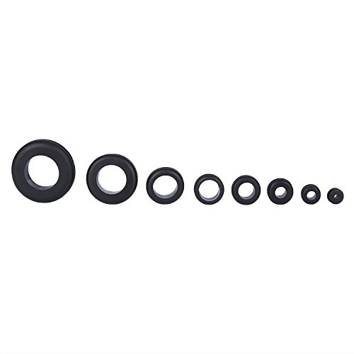 Sadzero 180 Pcs Rubber Grommet Plug Set Electrical Wire Gasket Assortment Kit, 8 Different Sizes for Wire, Plug and Cable with See-Through Divided Organizer Case Ideal for Automotive, Plumbing, and PC