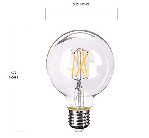 Vanity Light Bulbs Dimmable led Edison Bulb G25,E26 Base Make Up LED Light Bulbs for Bedroom Washroom Mirror,5.5W(40W Equivalent),500LM 4000k Day White, CRI80 UL Listed