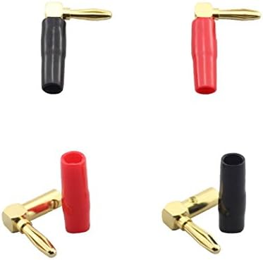 WYVERN AUDIO [8 Pack] 8 pcs total Hi-end Copper Right Angle/90 Degree Screw Type Banana Plug/Speaker Cable Connector [Banana De L/8]