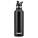 TOPOKO 25 oz Double Wall Stainless Steel Water Bottle, Straw Lid with Handle or Bite Valve Top, Vacuum Insulated, Sweat Proof, Leak Proof Thermos Standard Mouth.