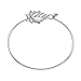 NOUMANDA Summer Style Pretty Lotus Flower Easy Open Hook Bracelet Bangle (Silver)