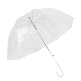 AMC Transparent Cherry Blossom Bubble Dome Shape Semi-Automatic Umbrella for Rain & Wind
