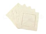12 CleverDelights Cream Hemstitch Cocktail Napkins - 6